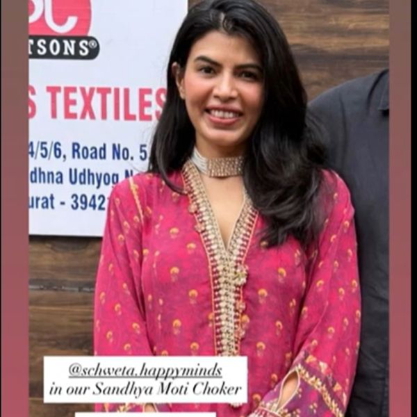 SANDHYA MOTI UNEVEN SMALL FAUX MOISSANITE CHOKER