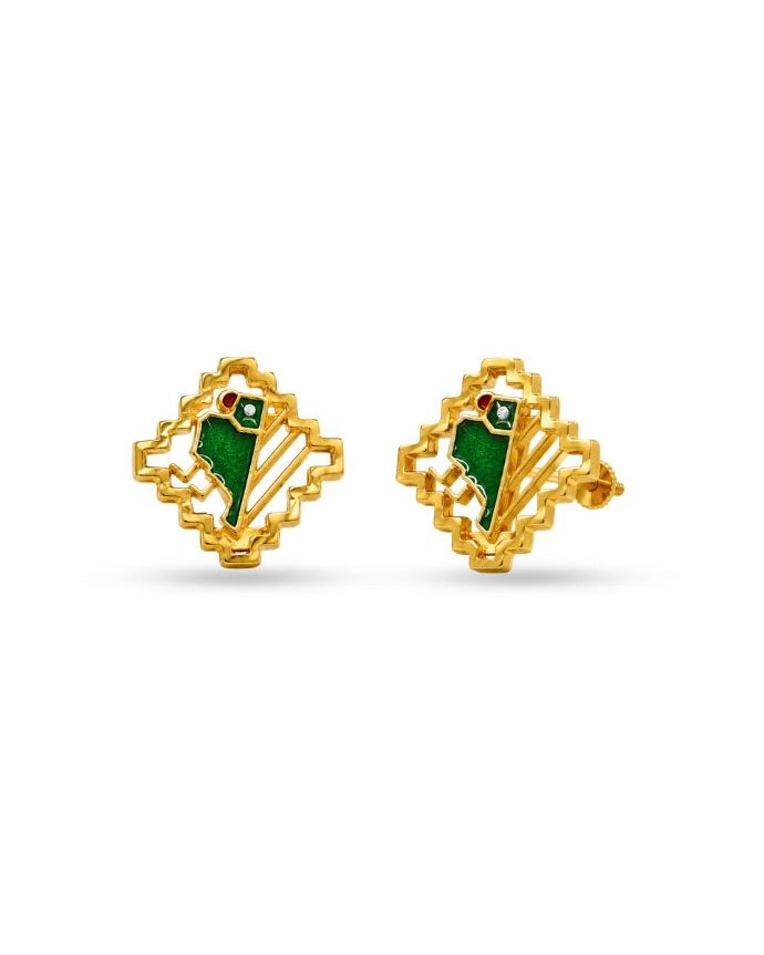 Panna Polki Meenakari Studs