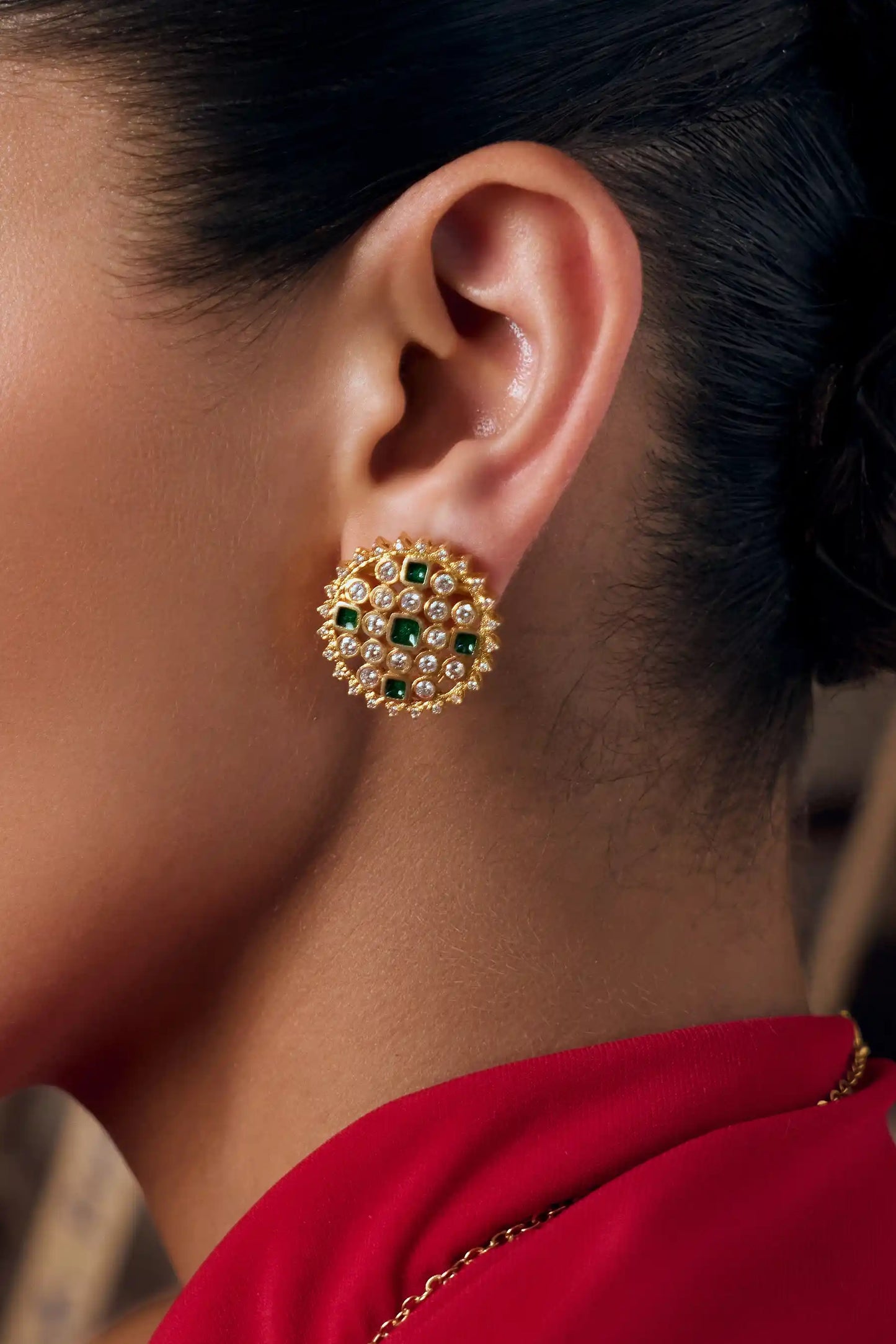 Mira Polki Meenakari Studs