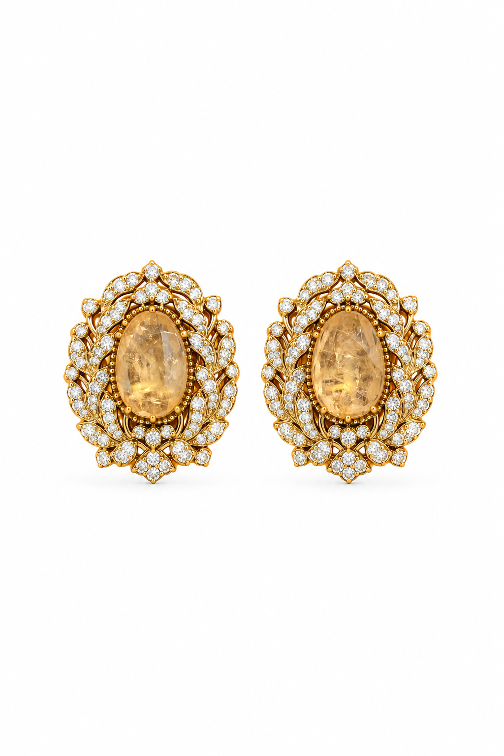 The Suvarna Oval Statement Stud Earrings