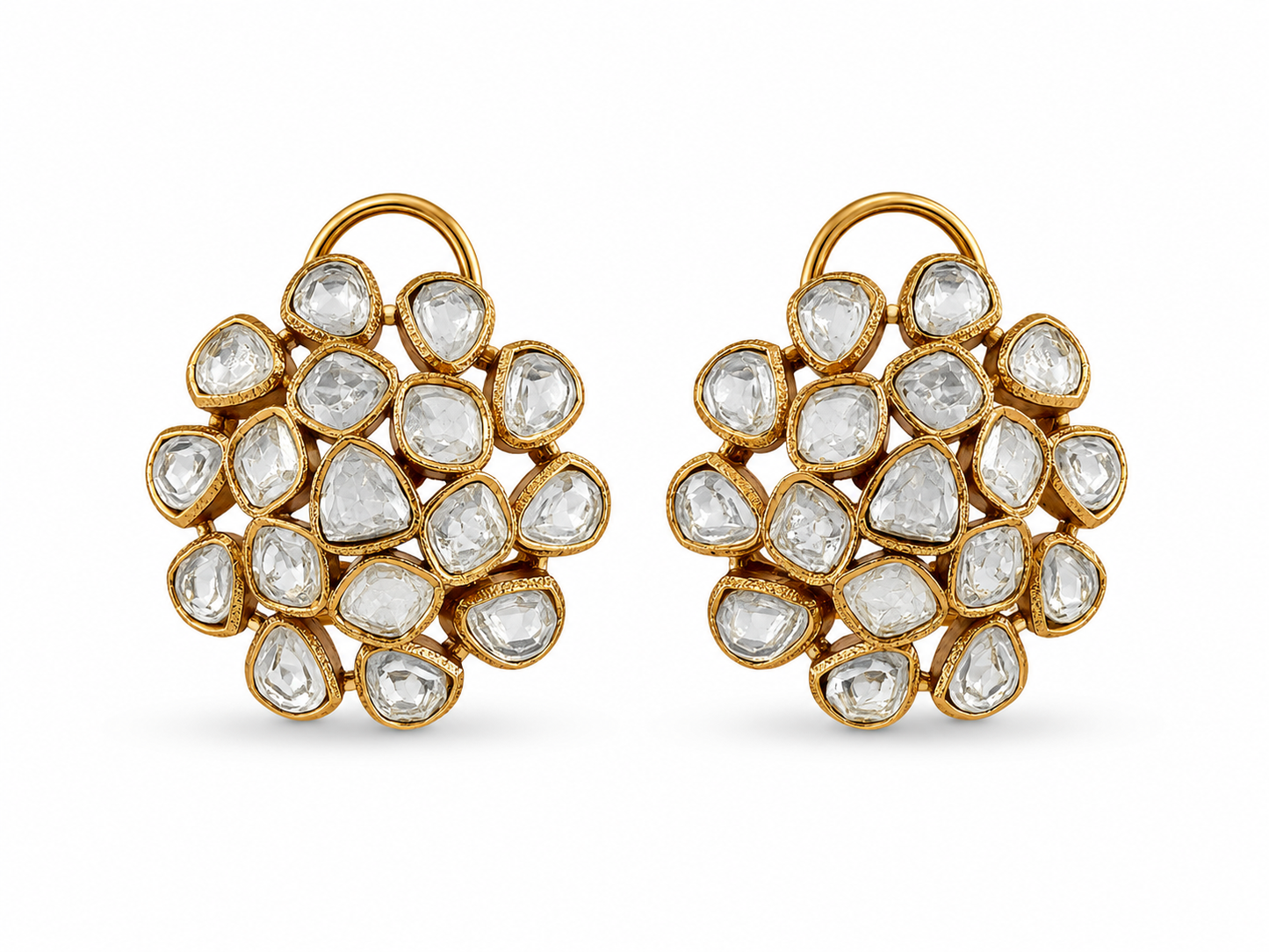 Noor Royale Polki Cluster Stud Earrings