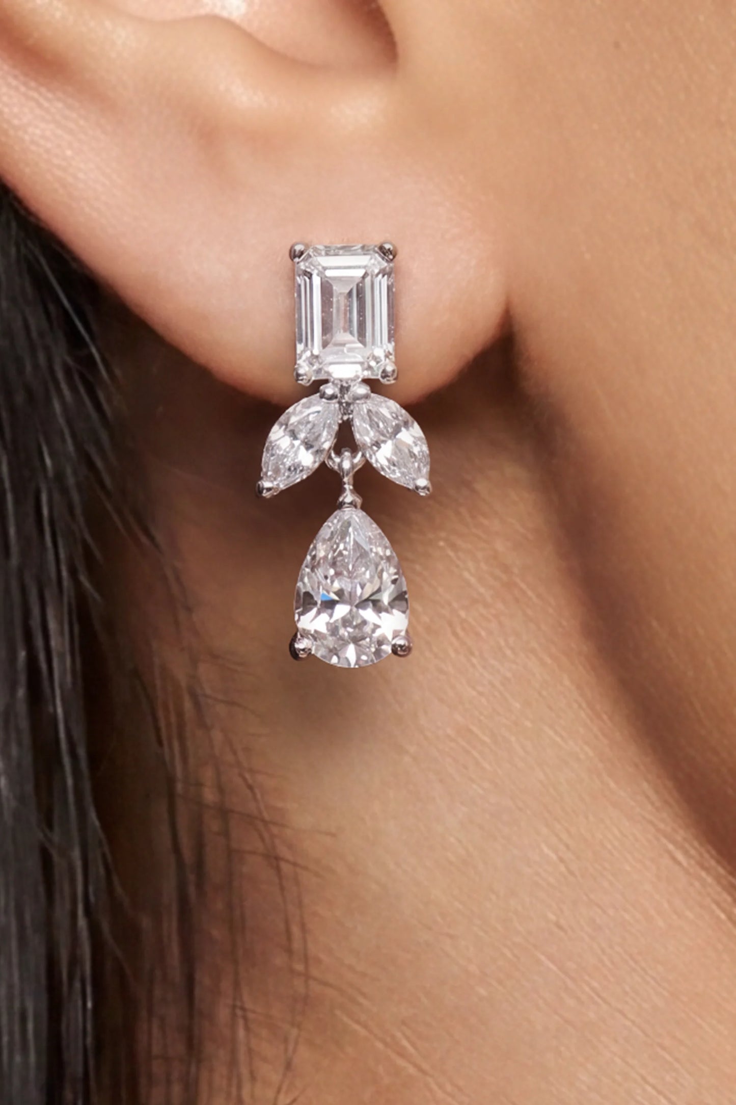 7 AM - Mix Diamonds Sunrise Sprig Cygnet Diamond Earrings