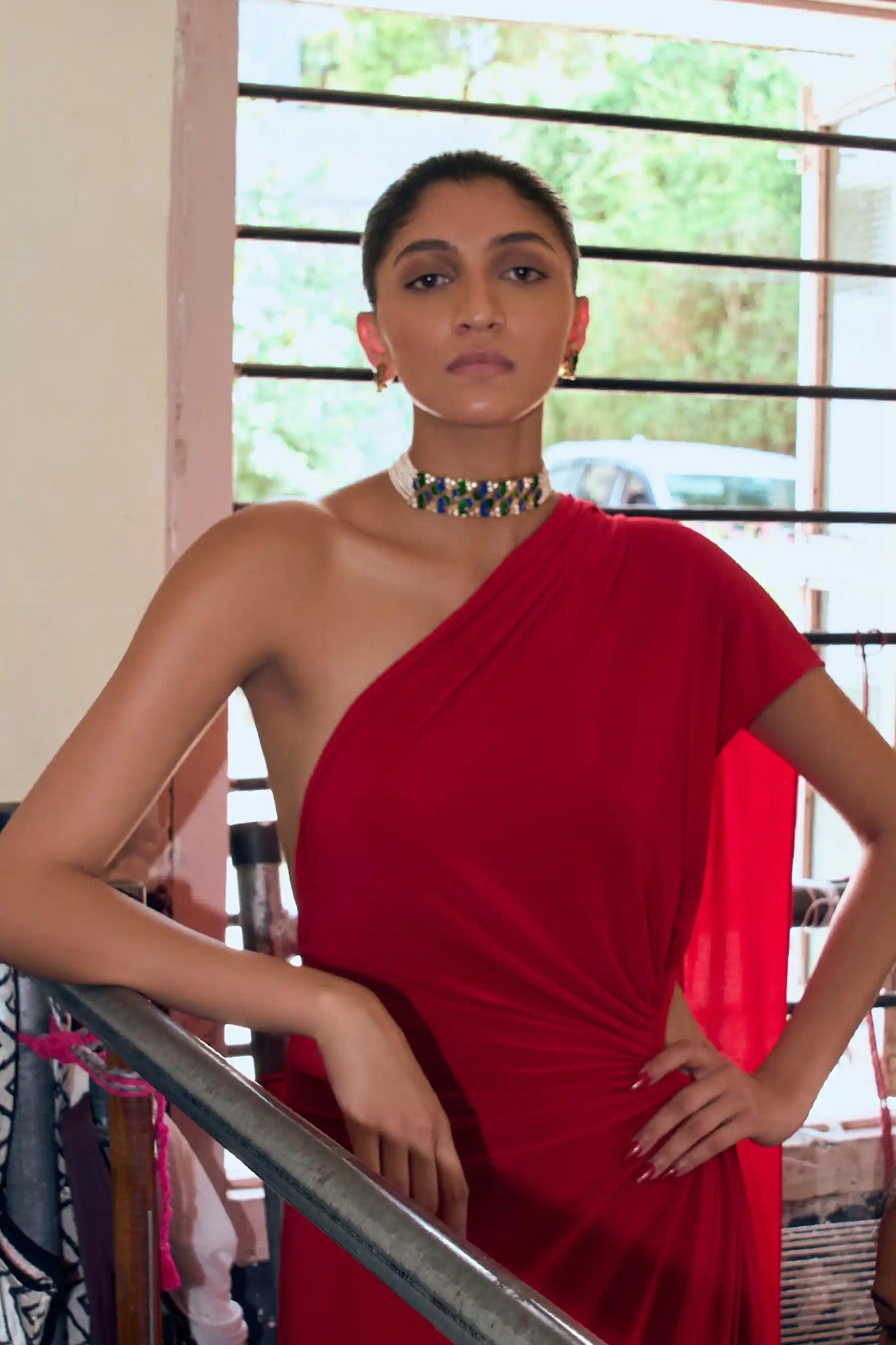 Neelantara Polki Meenakari Choker Set