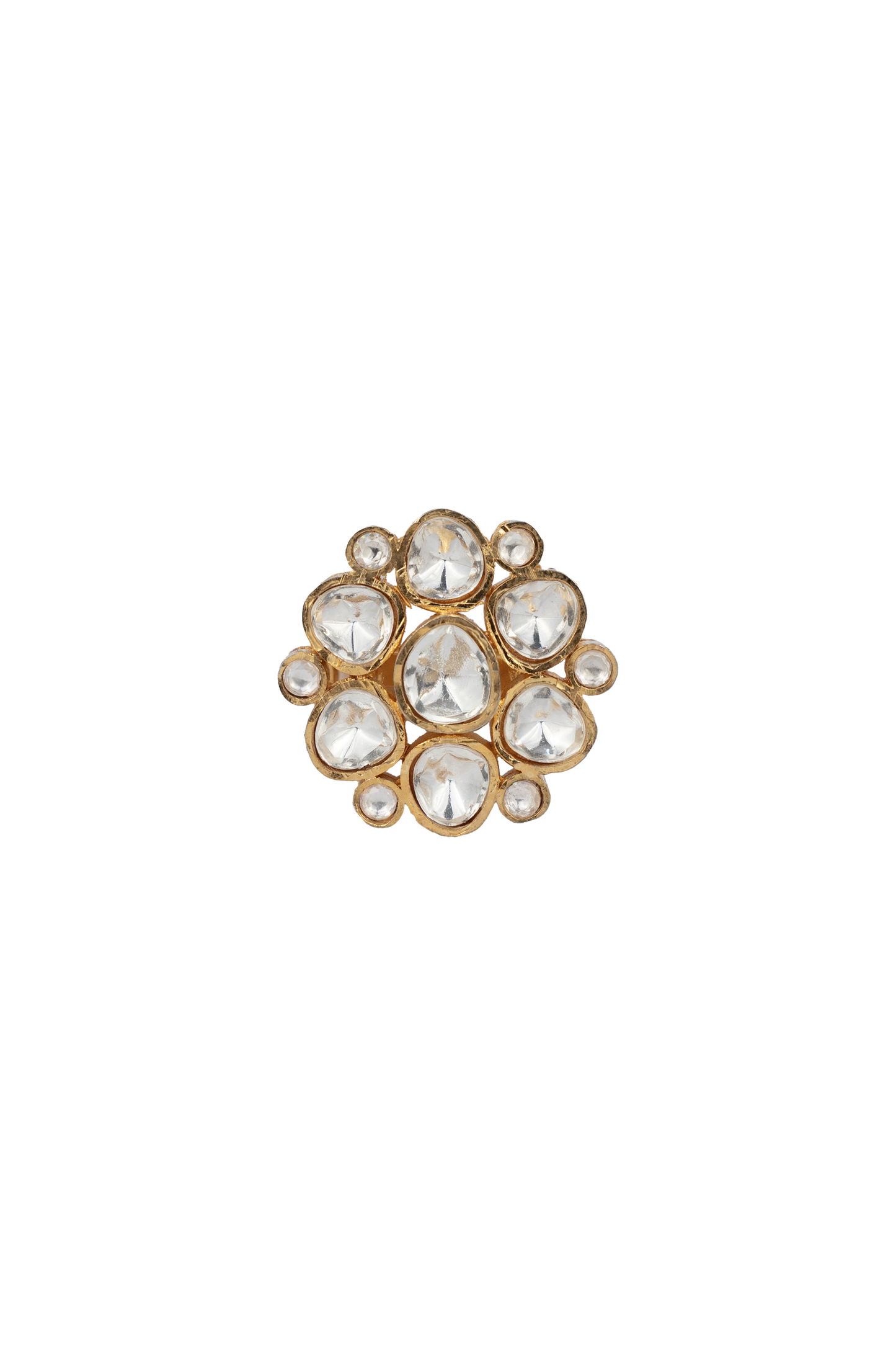 AASHNA BIG ROUND FLOWER POLKI RING