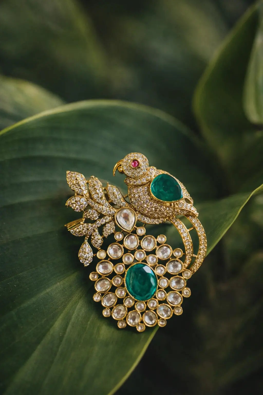 The Emerald Perch Hiraman Brooch