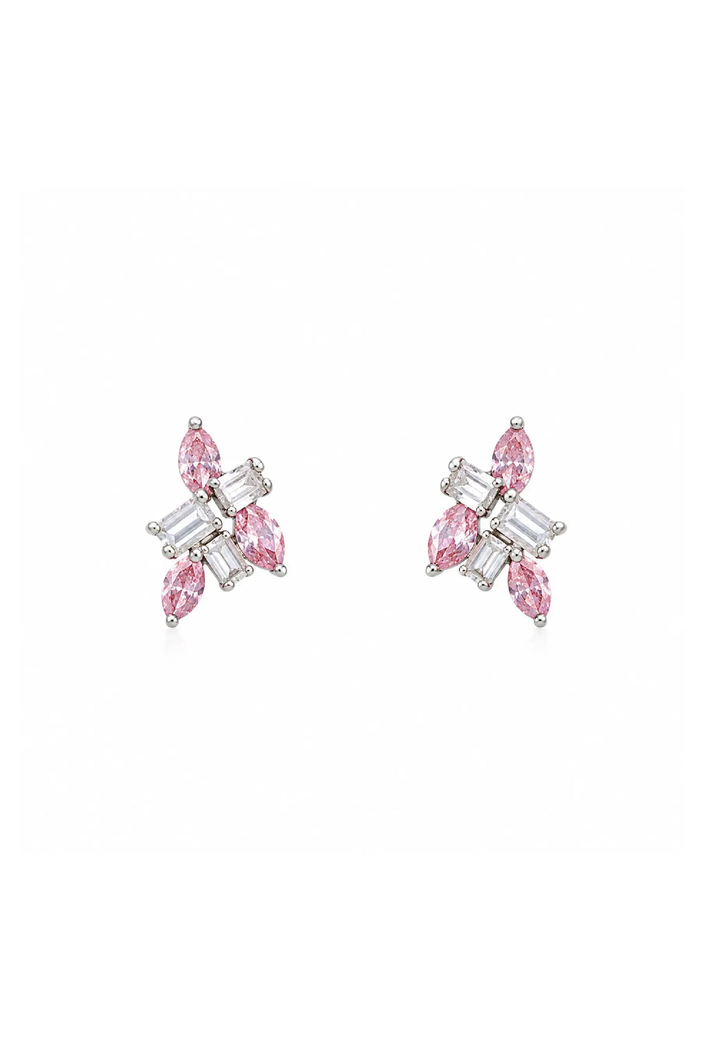 Blush Diamond Cluster Stud Earrings