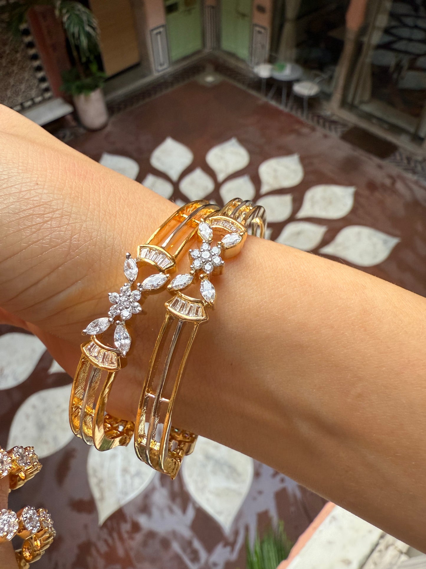 FLORAL CRYSTAL BANGLES
