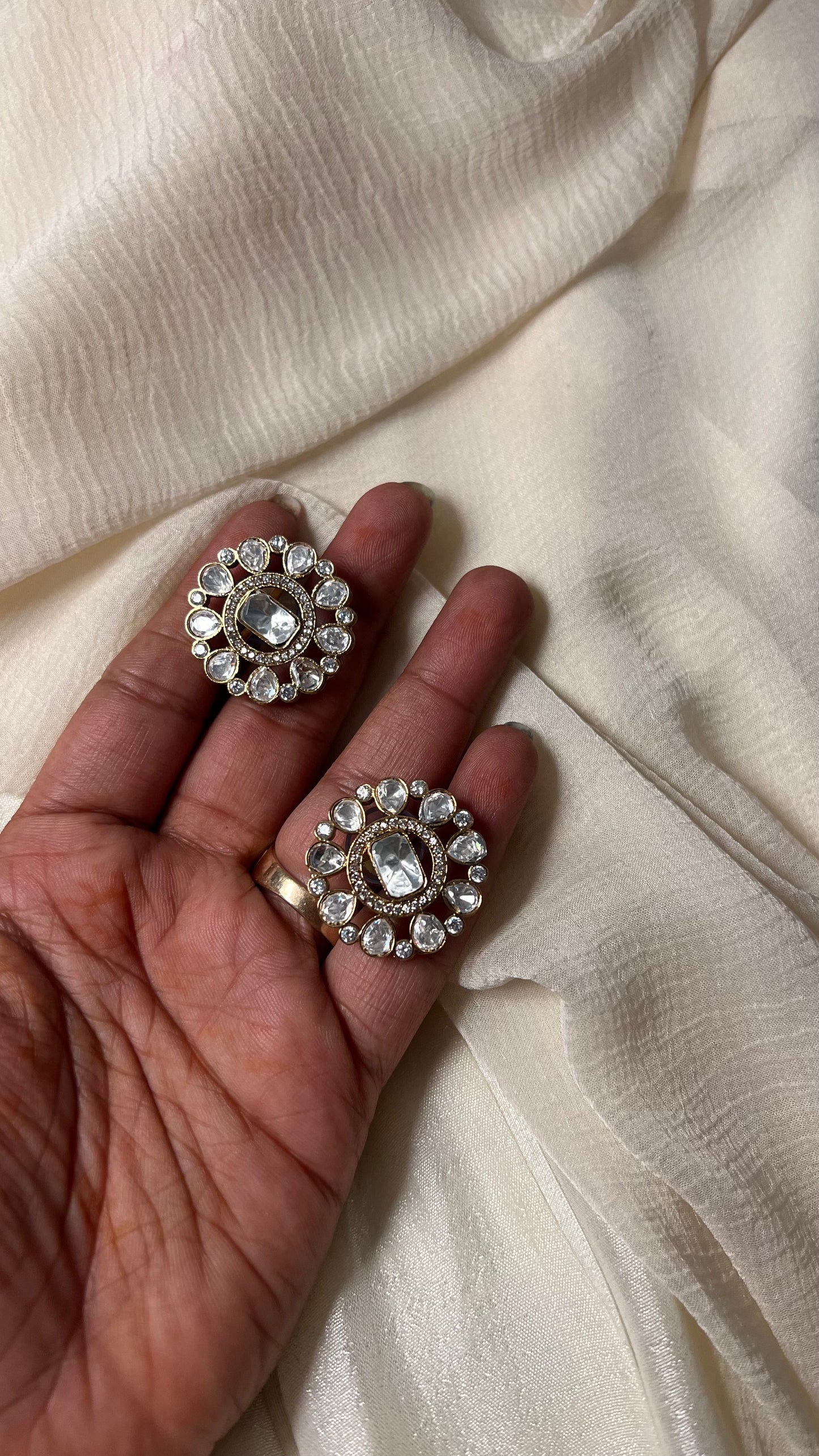 MOUNI MULTI STONE POLKI EARRINGS