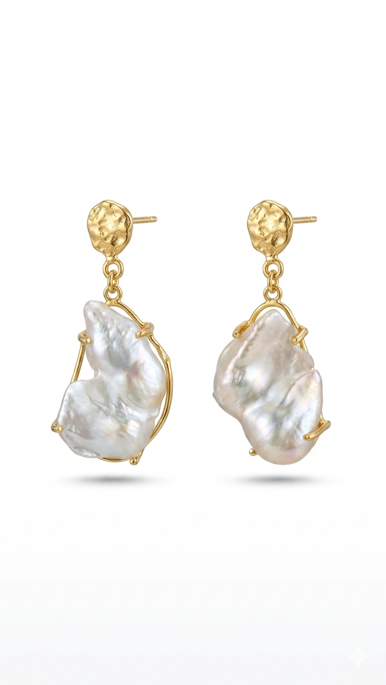 Nouveau Ocean Molten Gold & Pearl Drops