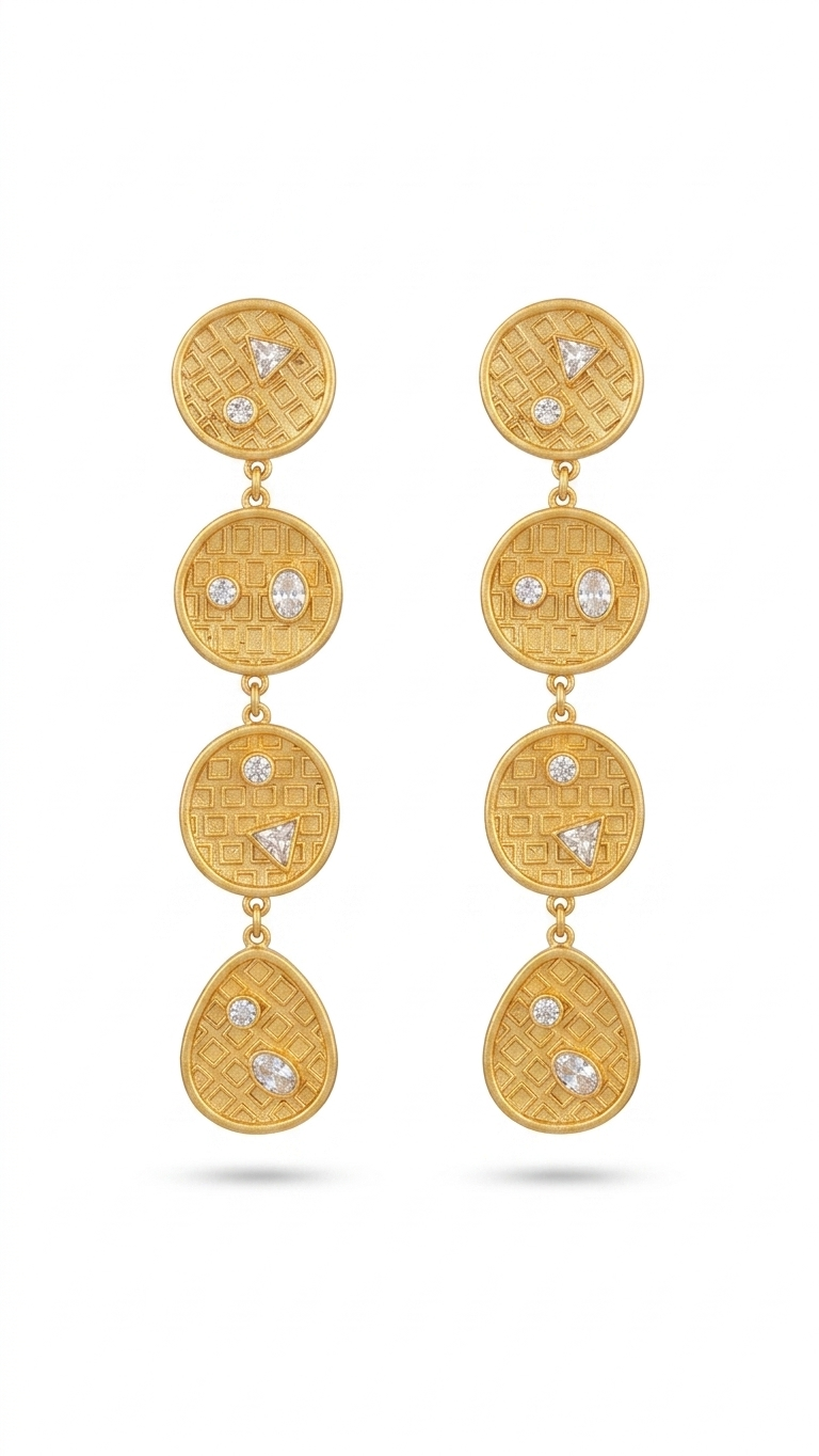 Mosaic Muse Crystal Embedded Linear Drops