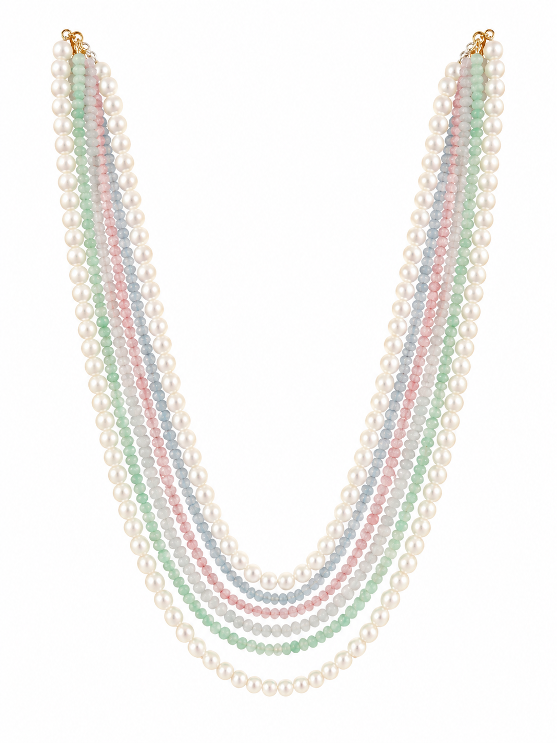 Pastel Pearl Multi-Layer Mala Necklace