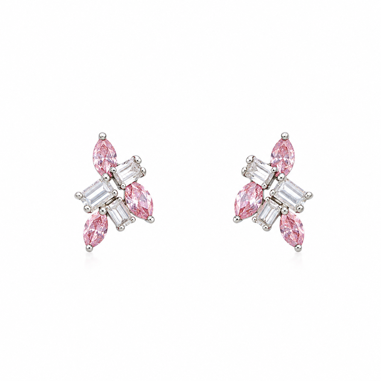 Blush Crystal Cluster Stud Earrings
