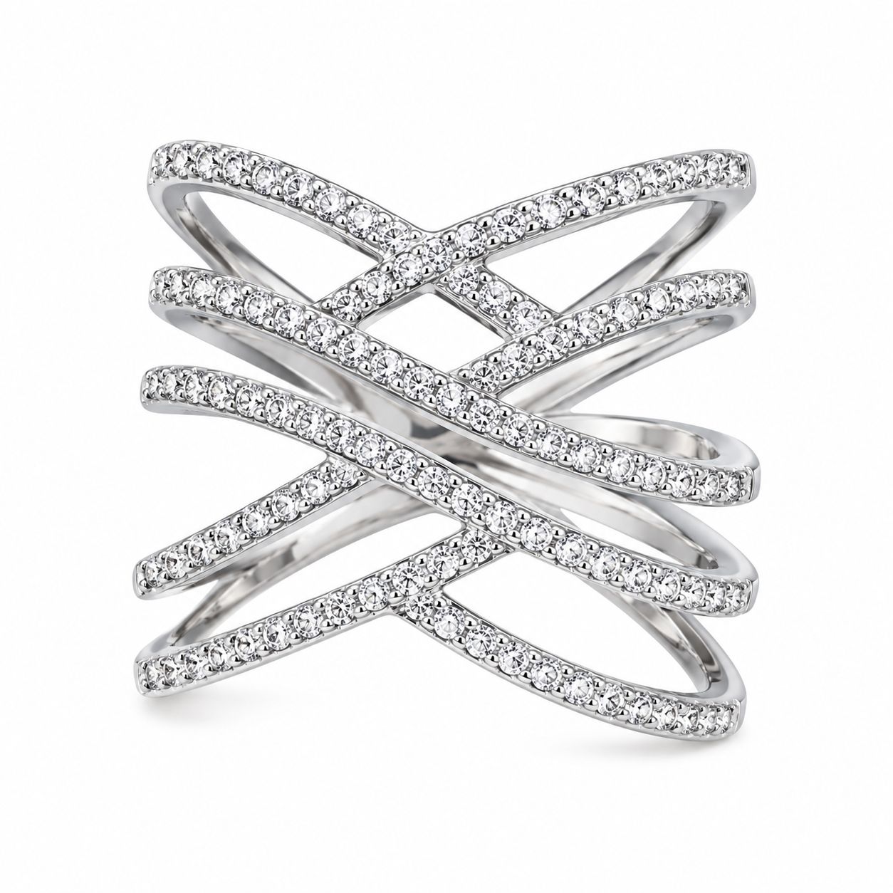 Infinity Criss-Cross Pavé Statement Ring