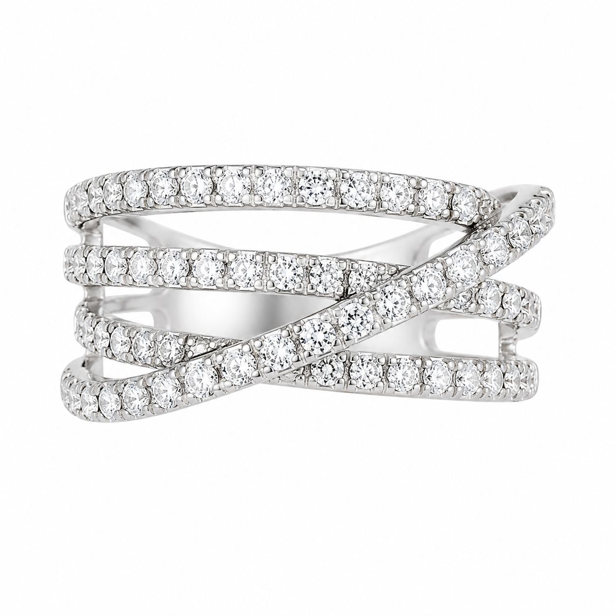Celestial Criss-Cross Diamond Ring
