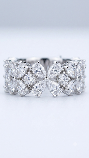 Aurora Bloom Floral Diamond Statement Ring