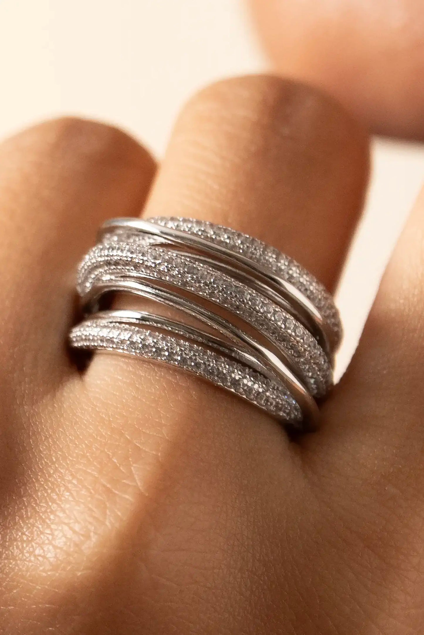 Coil Stack Statement Ring