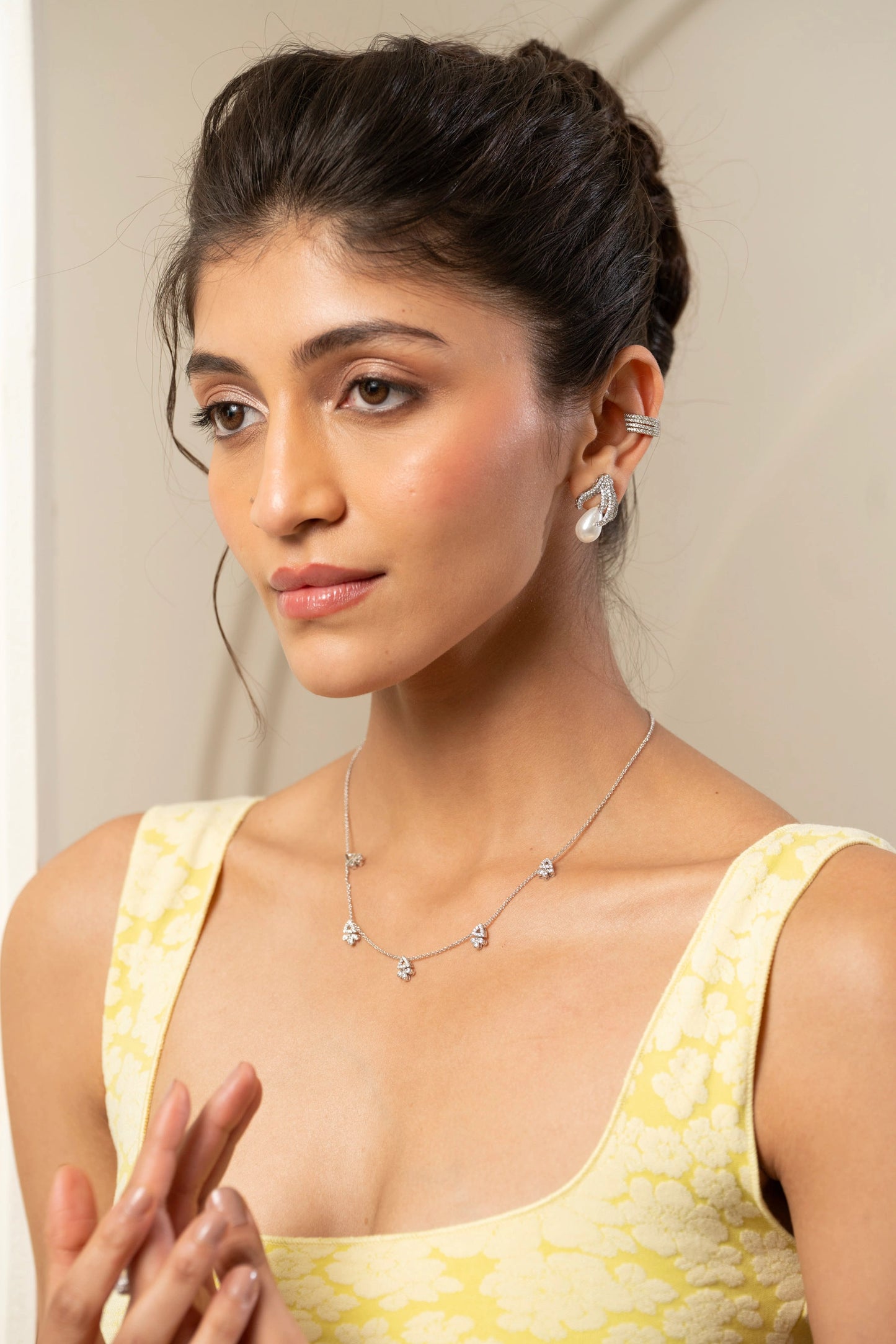 Round Yellow Diamond Necklace