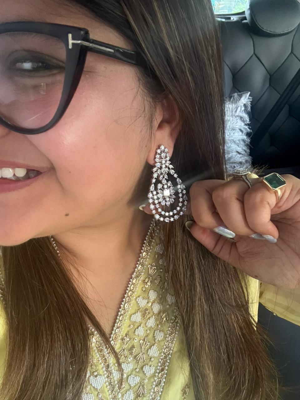Radiant Crystal Teardrop Statement Earrings