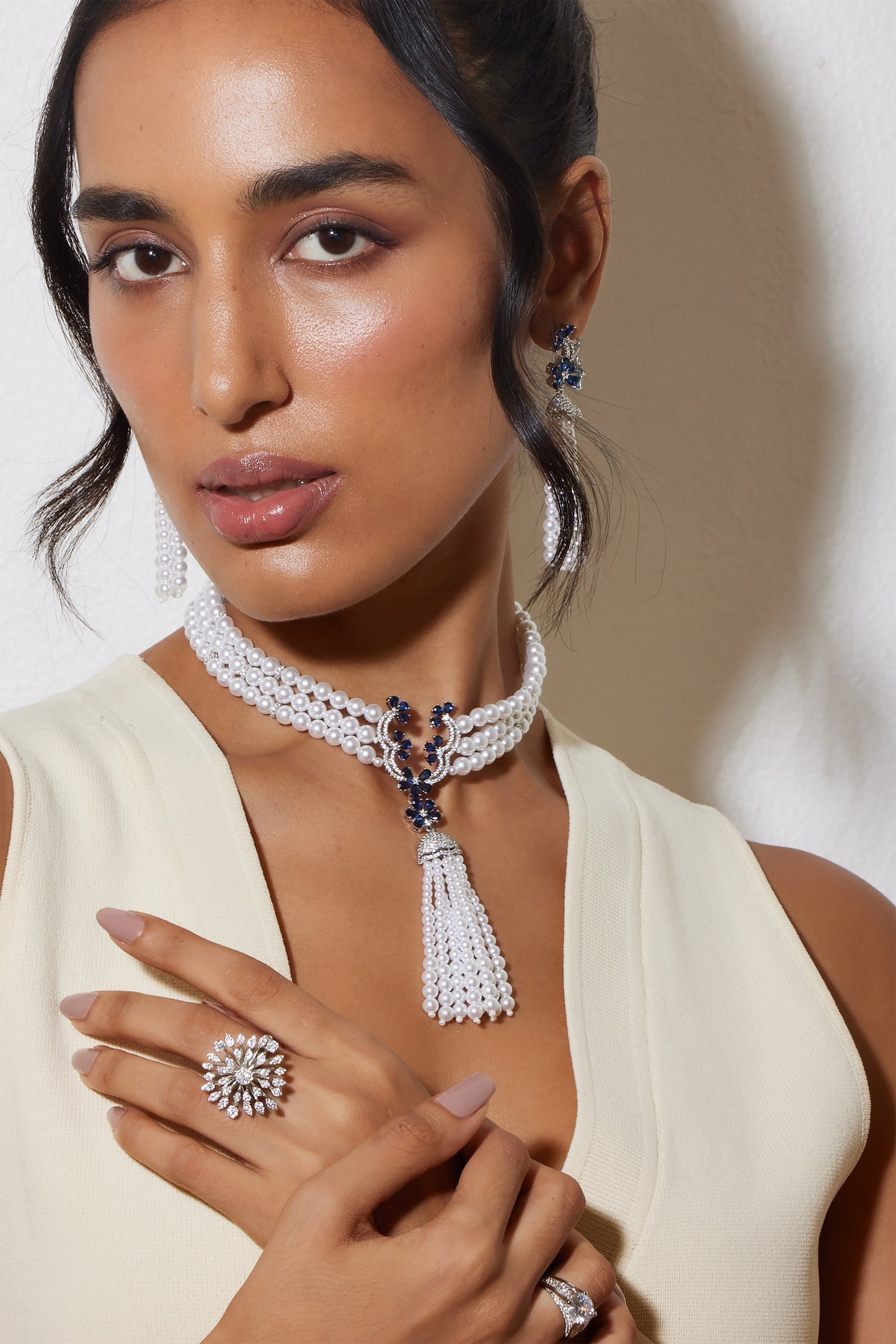 Luminous Cosmic Flower Ring