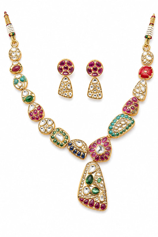 Sanaya Five Rivers Polki Necklace Set