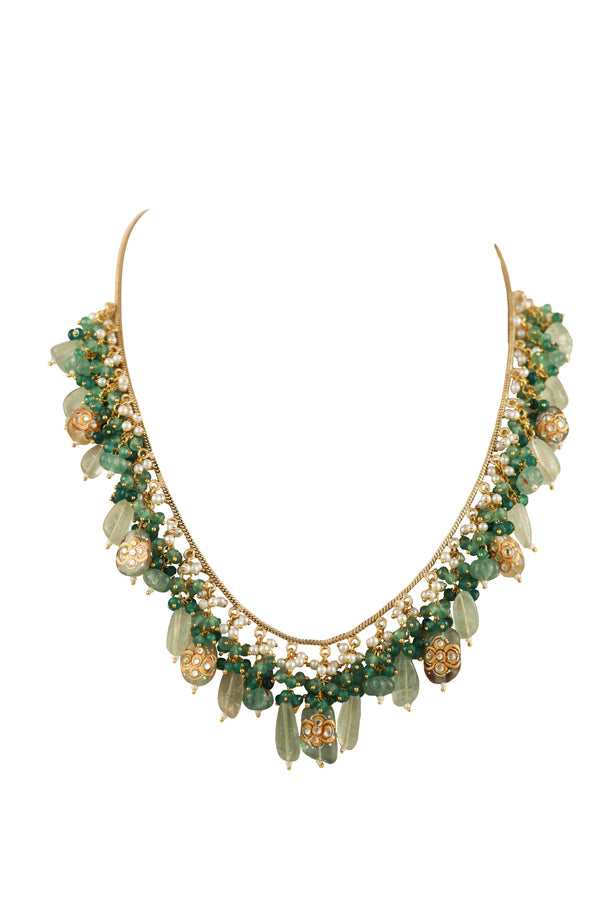 Asmita Green Aventurine Waterfall SP Necklace