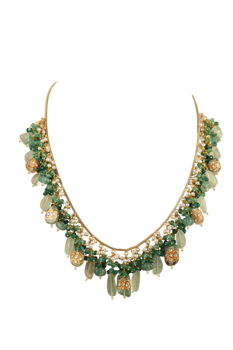 Asmita Green Aventurine Waterfall SP Necklace