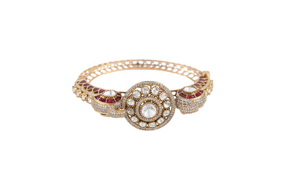 Kripa Temple Peacock SP Polki Bracelet