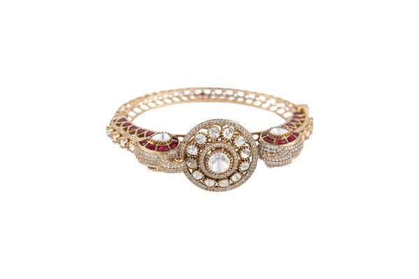 Kripa Temple Peacock SP Polki Bracelet