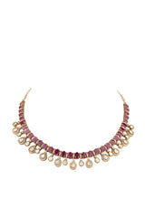 Parnika Red Kundan SP Necklace Set with Earrings