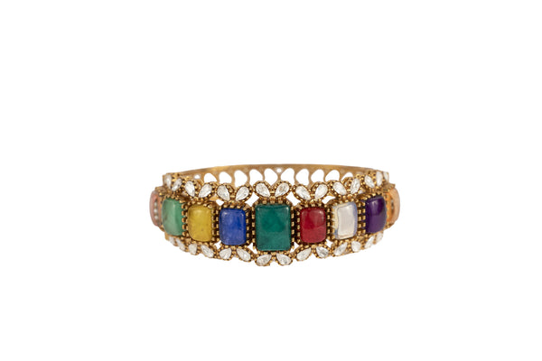 Jaishree Multicolour Navratna SP Polki Bracelet