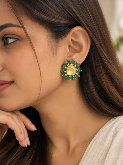 Kanakpriya Royal Floral Statement Earrings