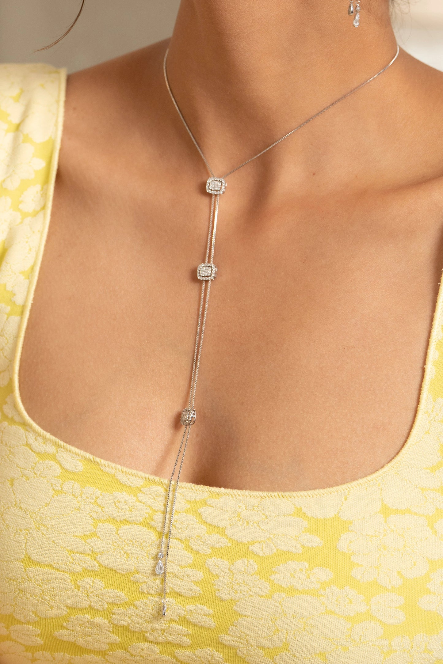 Celeste Radiant Diamond Necklace Set