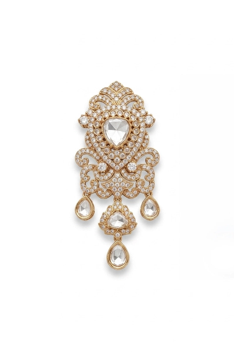 Raavi Polki Pearl Hair Crown Pin