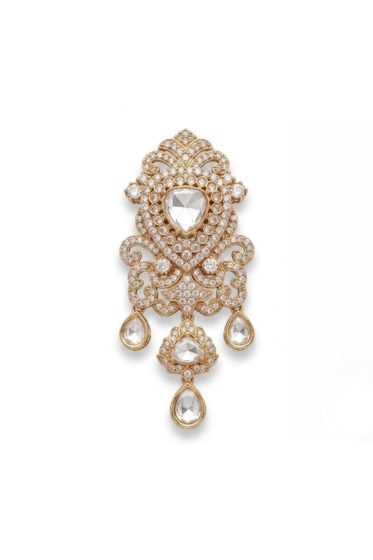 Raavi Polki Pearl Hair Crown Pin