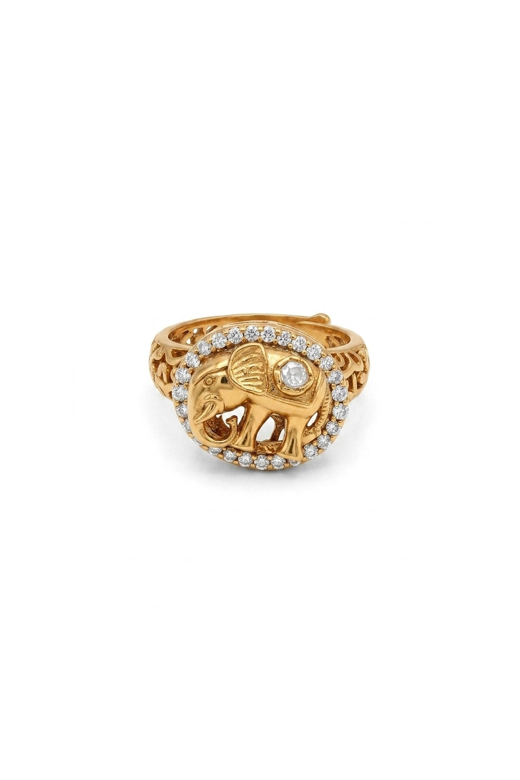 Ishani Gaja Crown Pearl Polki Ring