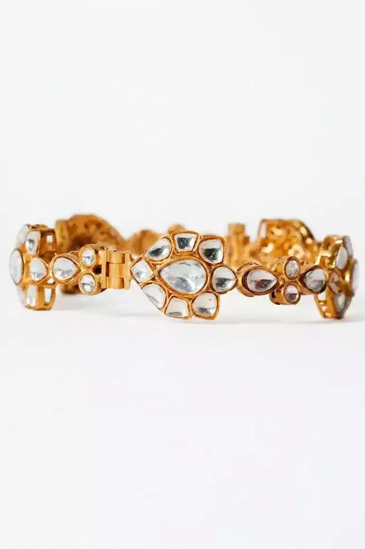 Anu Floral Polki Teardrop Bracelet