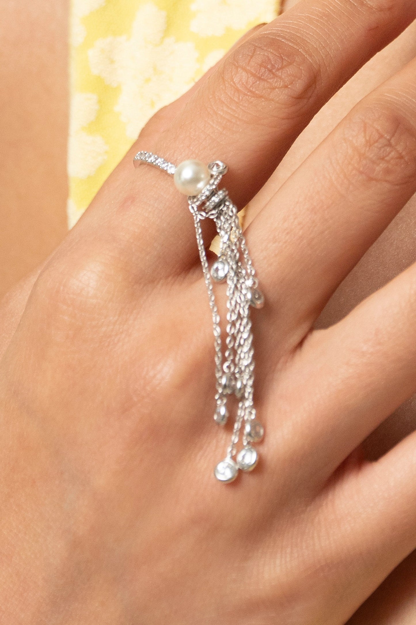 Marquise Yellow Pearl Ring