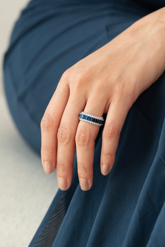 Modern Line Diamond Ring