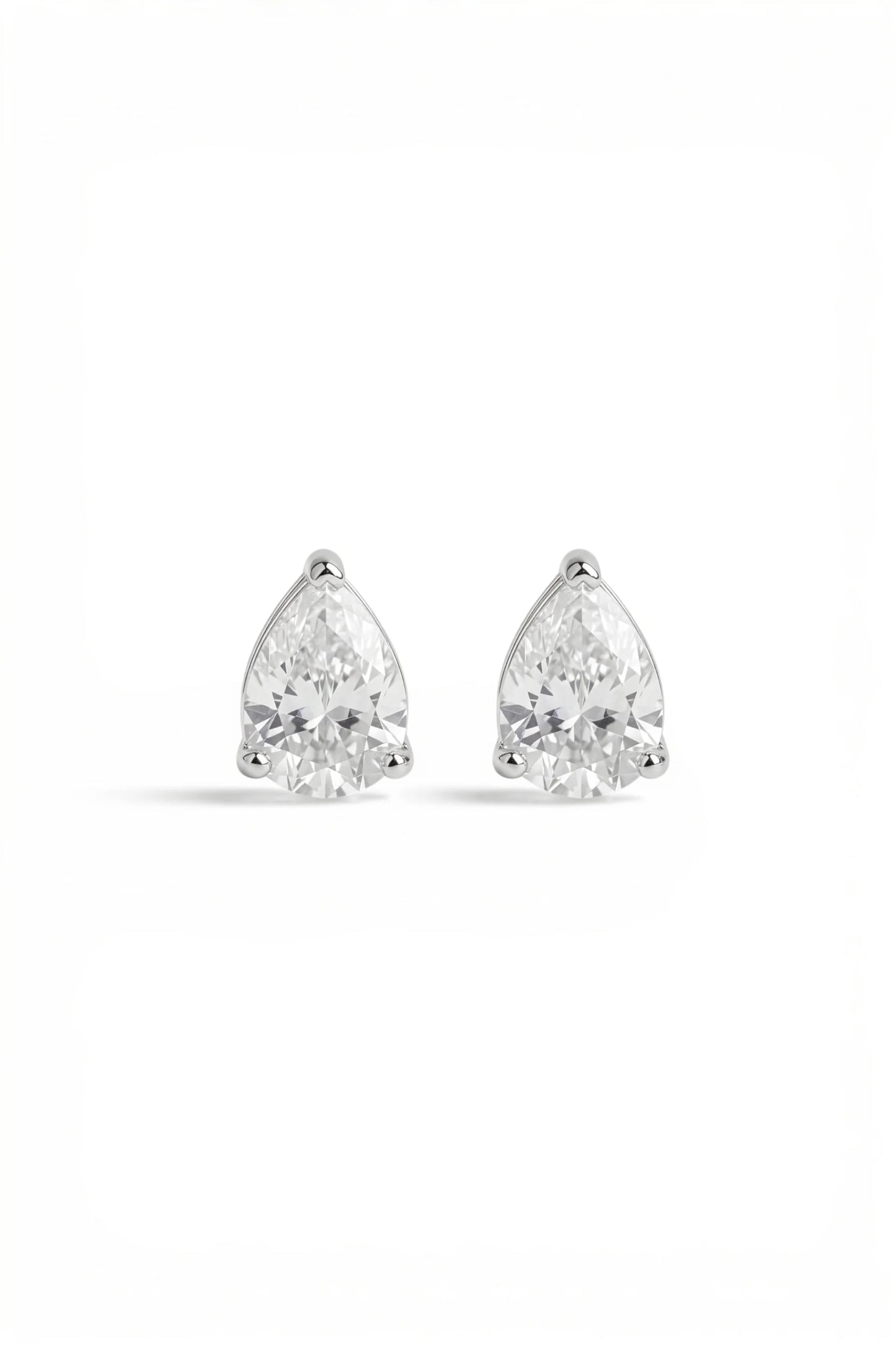2 AM -  Pear Solitaire Moondrop Cygnet Diamond Studs