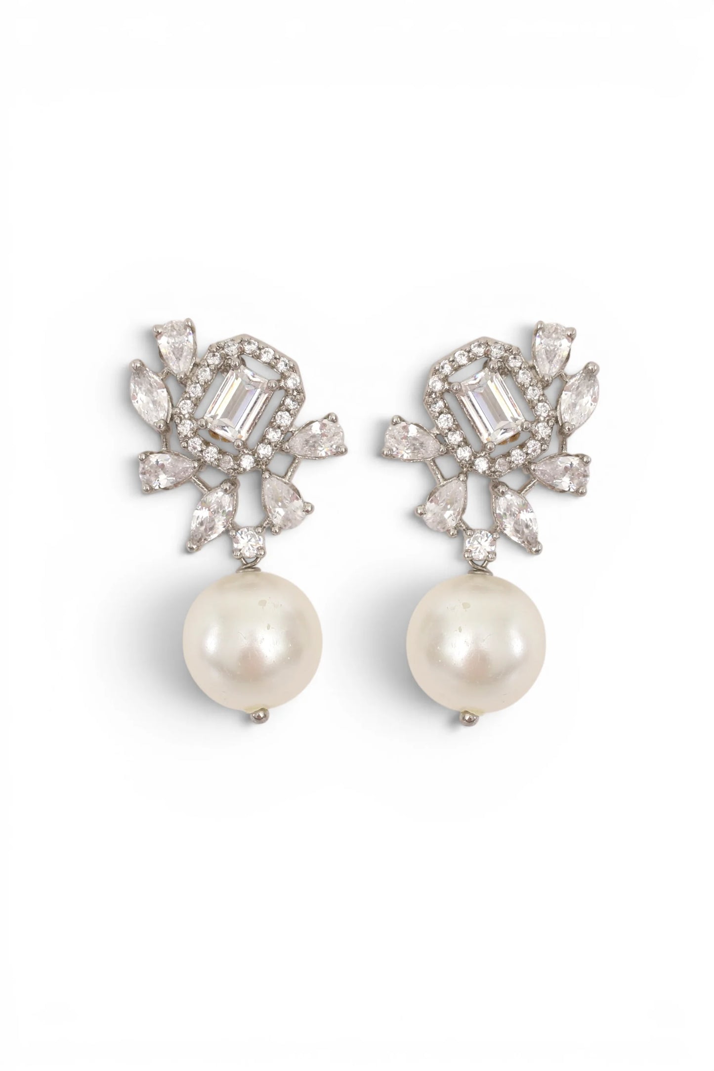 1 PM - Lunaria Pearl & Cygnet Diamond Earrings
