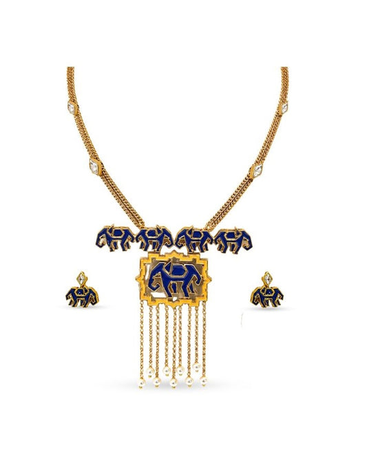 Neelima Polki Meenakari Jewellery Set