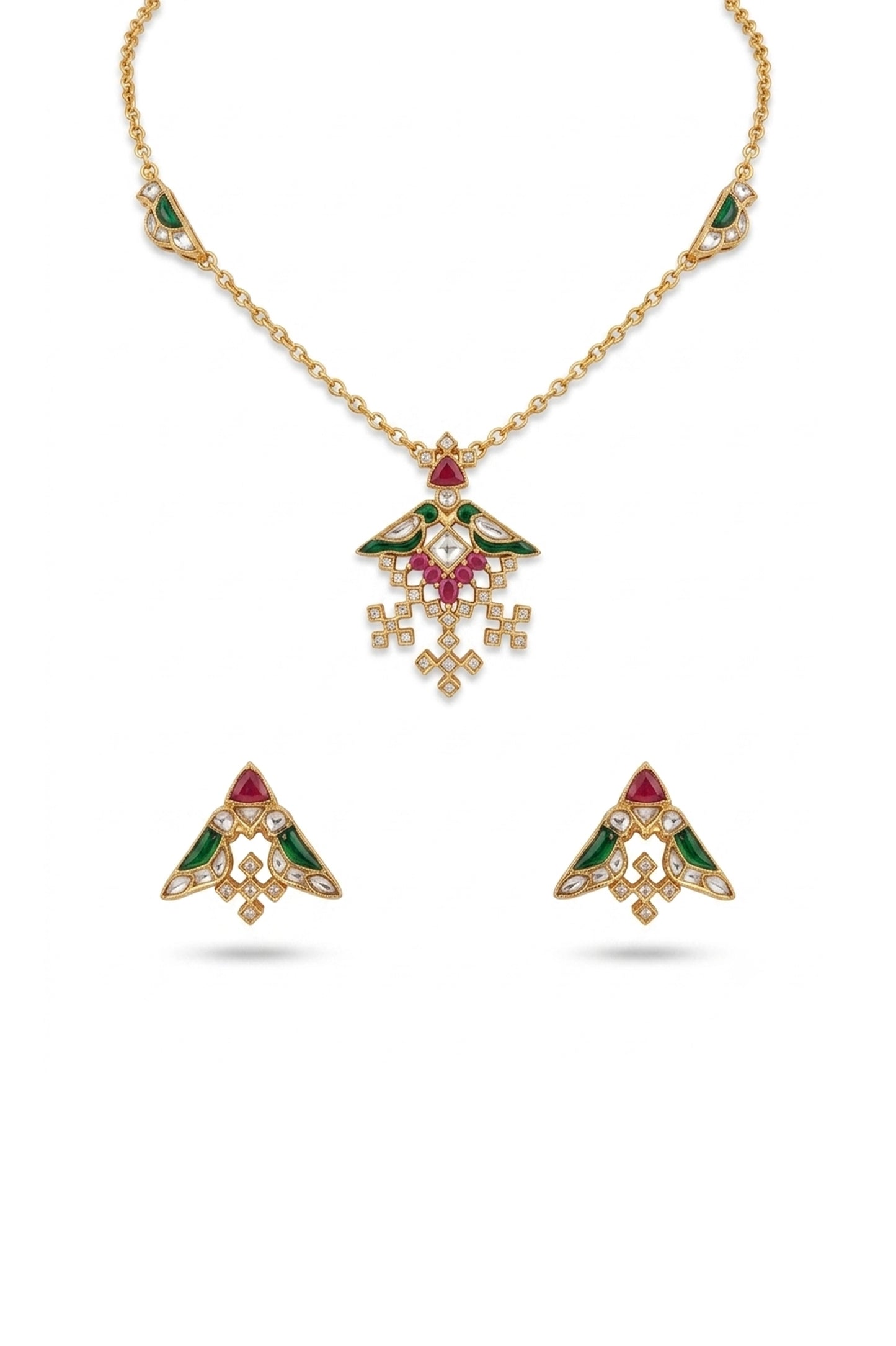 Preyasi Polki Meenakari Necklace Set