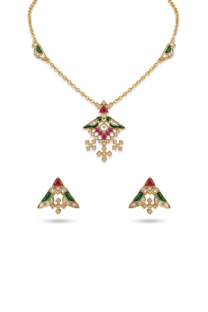 Preyasi Polki Meenakari Necklace Set