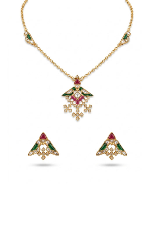 Preyasi Polki Meenakari Necklace Set
