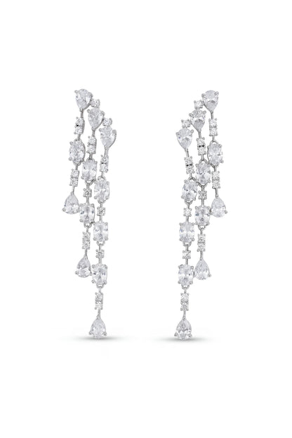 7 PM - Evening Dance Long Cygnet Diamond Earrings