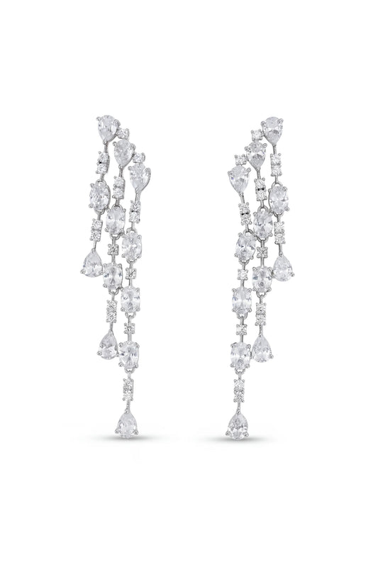 7 PM - Evening Dance Long Cygnet Diamond Earrings