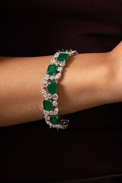 Emerald Cushion Tennis Bracelet