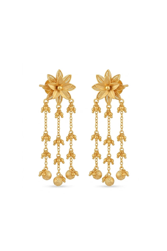 Rima Golden Rain Tassel Drop Earrings