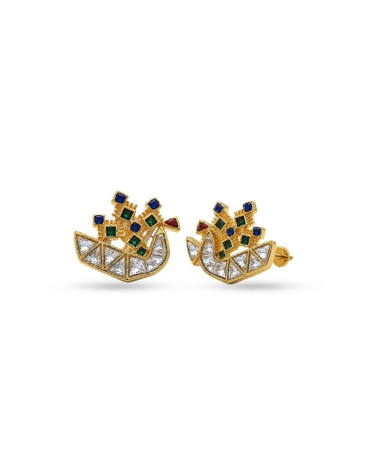 Navrang Polki Meenakari Studs