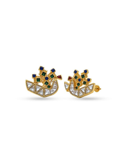 Navrang Polki Meenakari Studs